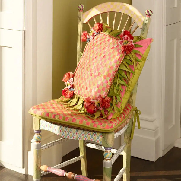 Sterling Check Flower Basket Side Chair