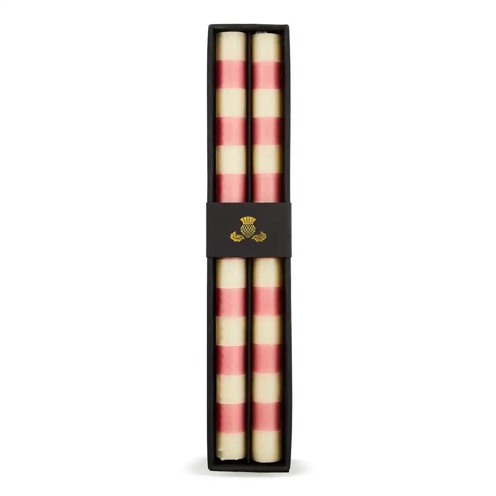 Bands Black Dinner Candles, Set of 2