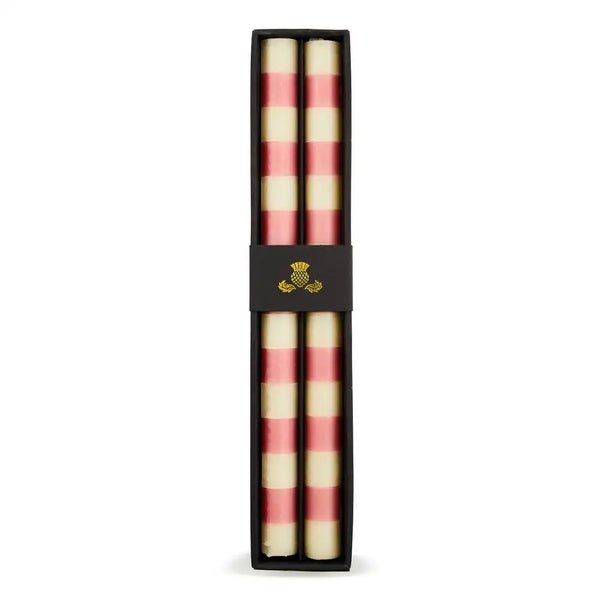 Bands Black Dinner Candles, Set of 2