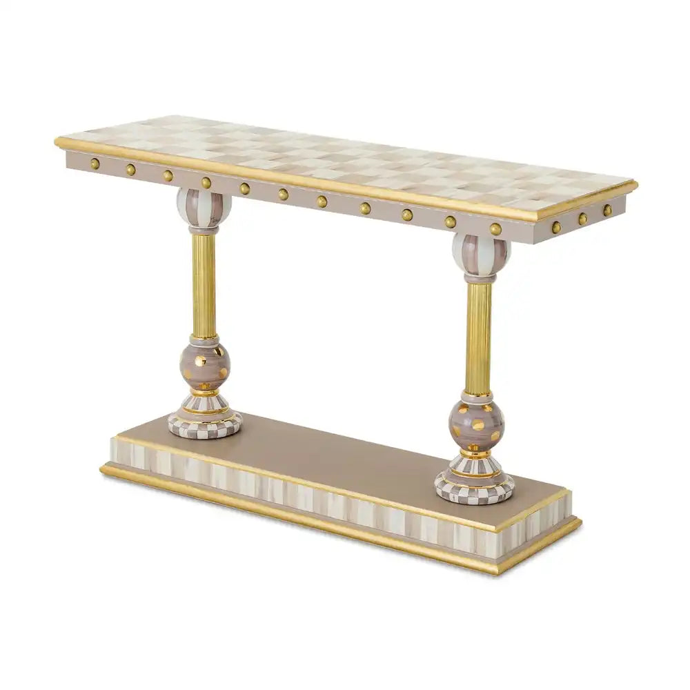 Courtly Brass & Ceramic Console Table