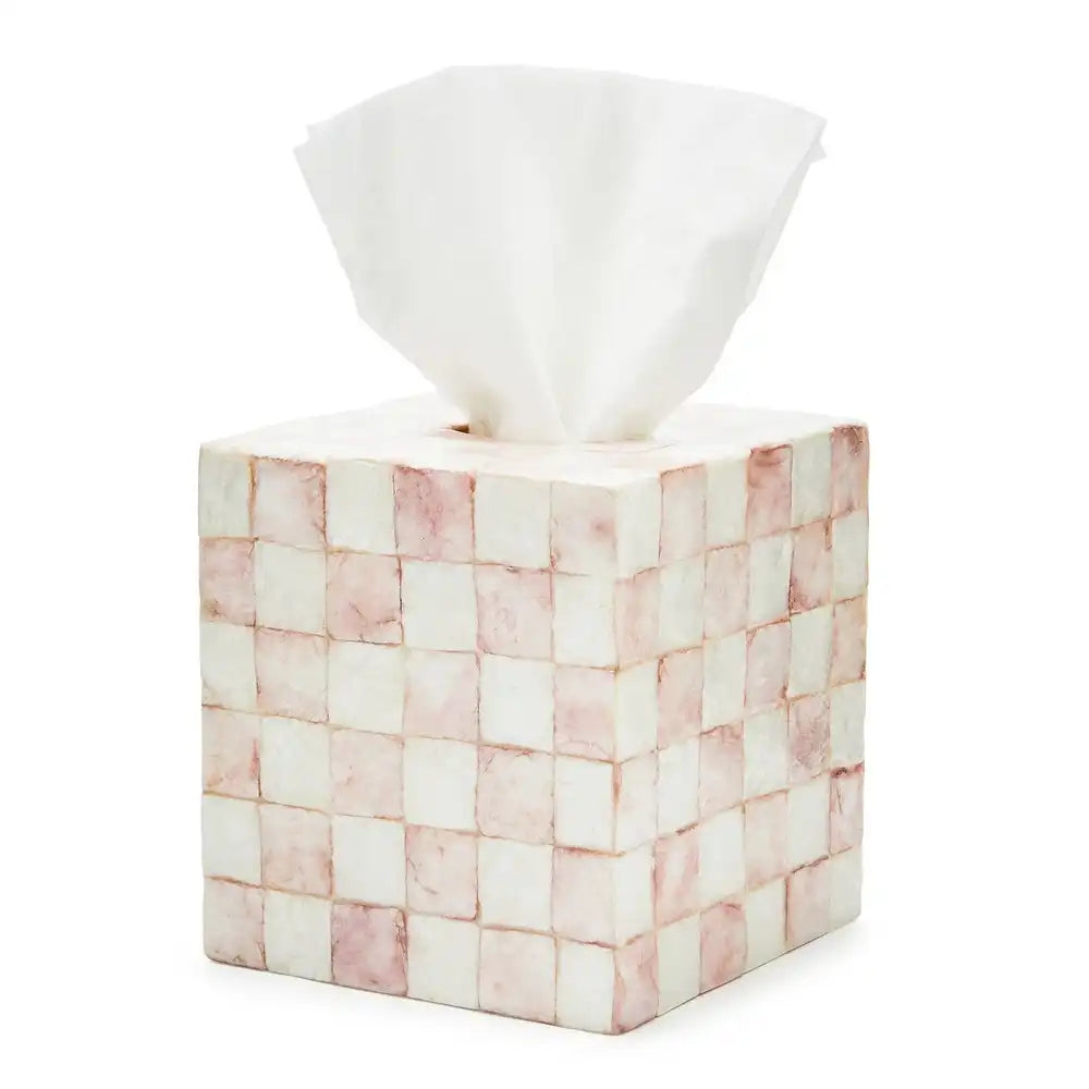 Rosy Check Capiz Vanity Tray