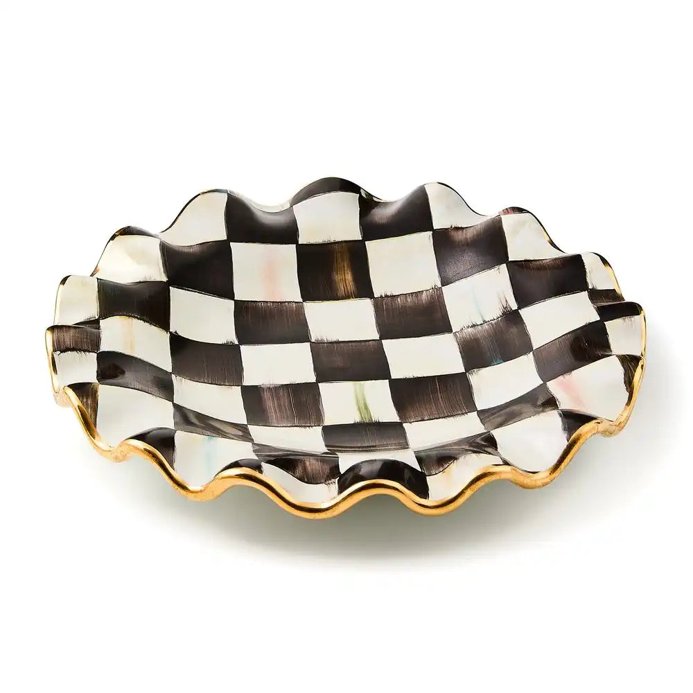 Courtly Check Ceramic Fluted Dessert Plate