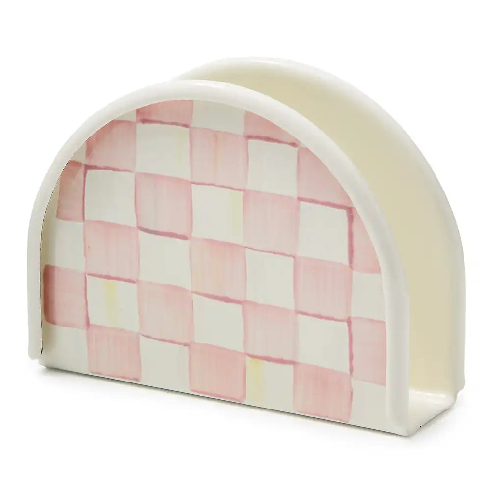 Mocha Check Napkin Holder
