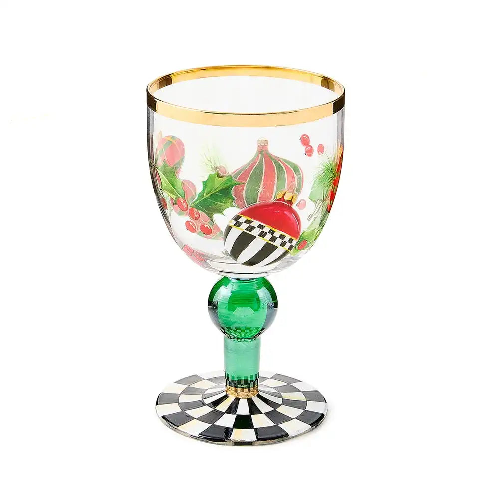 Deck the Halls Wine Glass Main image