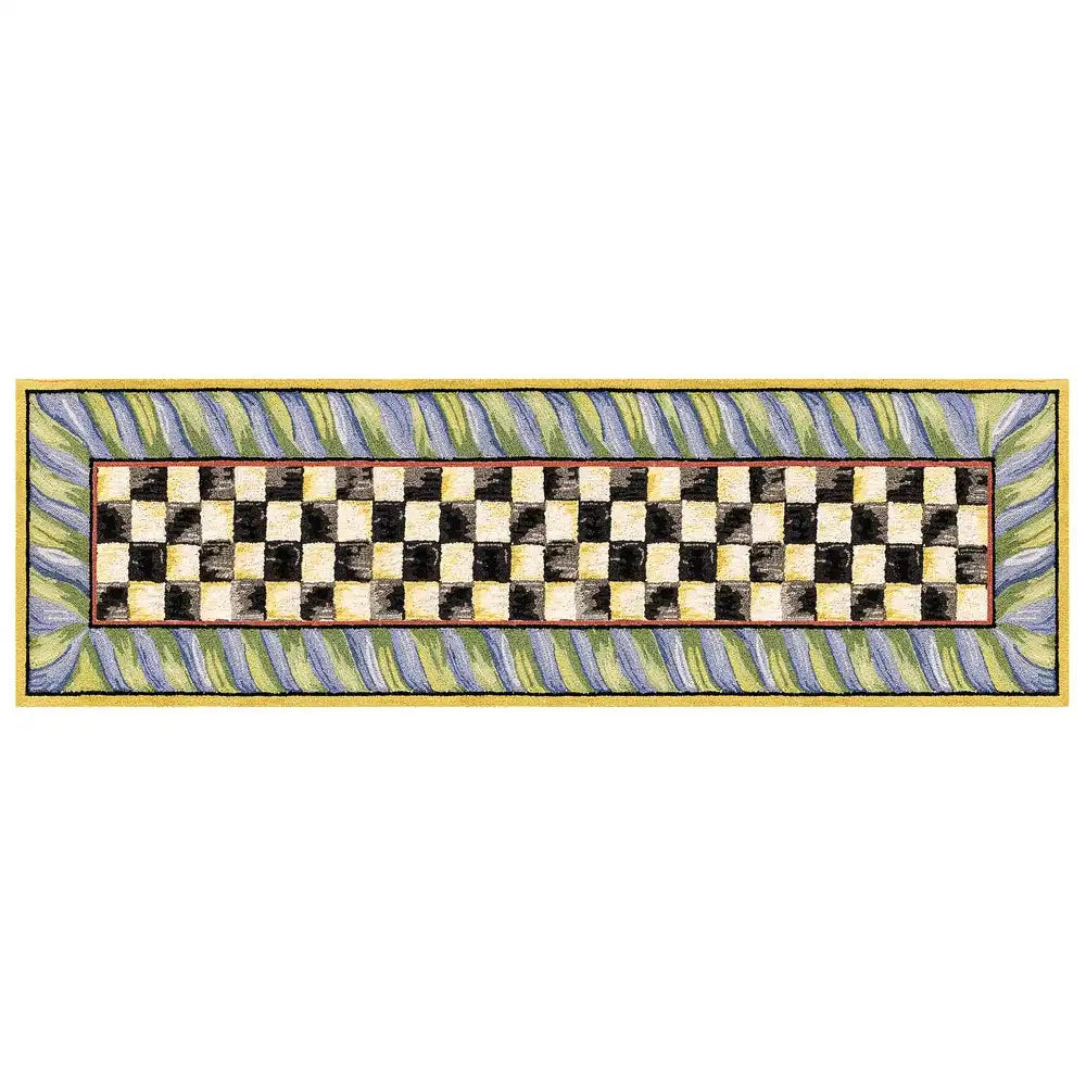 Courtly Check Purple & Green 3' x 5' Washable Rug