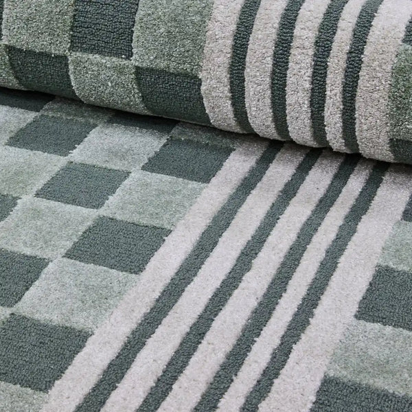 Light Grey Tonal Check 3' x 5' Rug