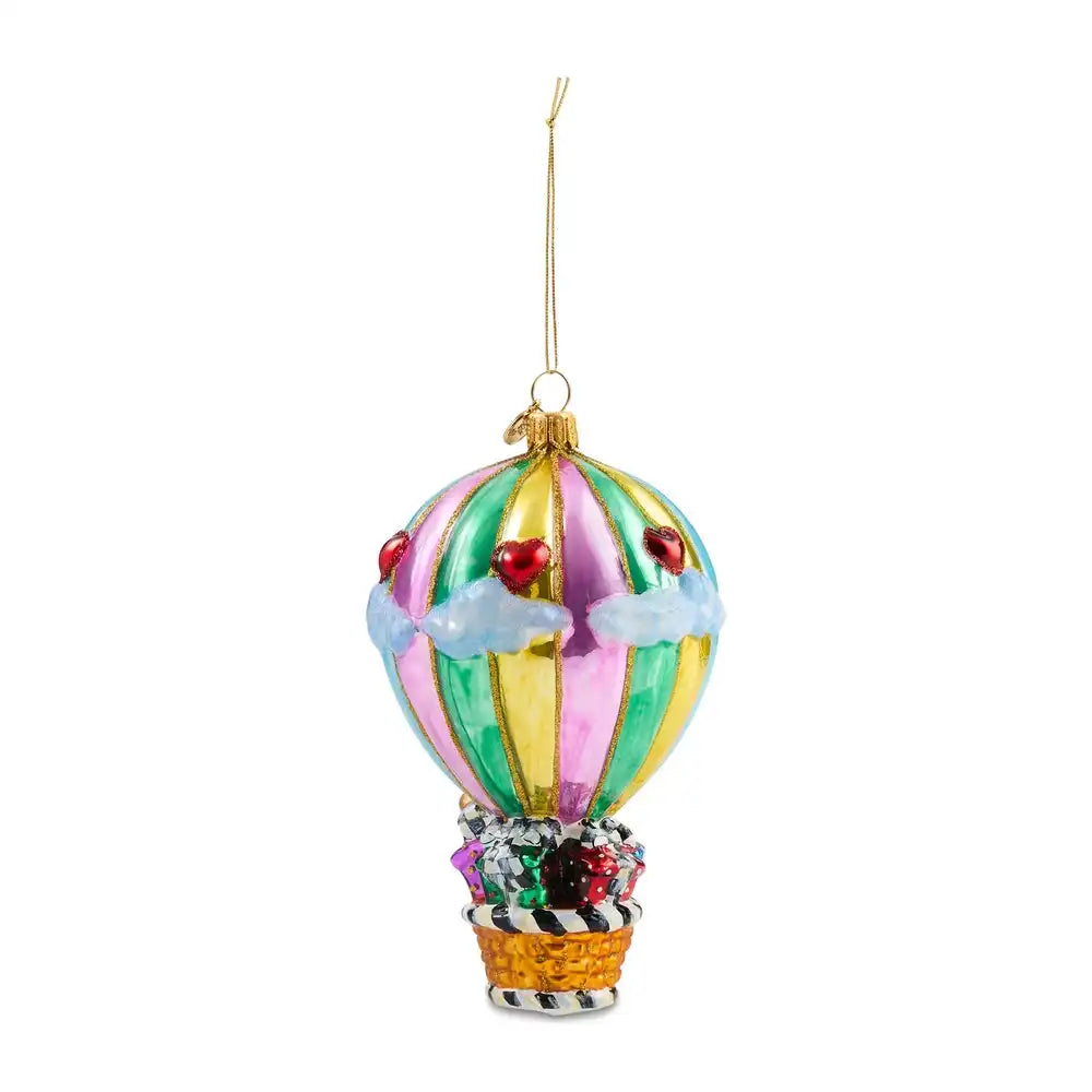 Baby's 1st Balloon Ride Glass Ornament