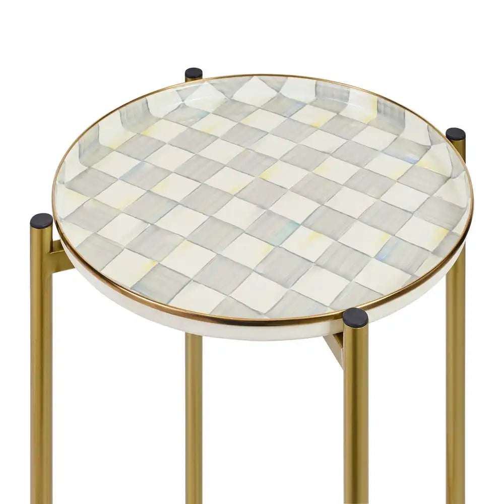 Courtly Check Enamel 2-Tier Cocktail Table