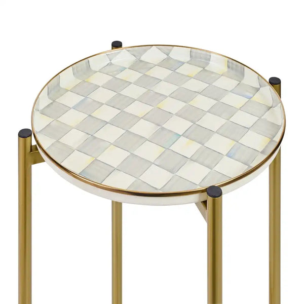 Courtly Check Enamel 2-Tier Cocktail Table