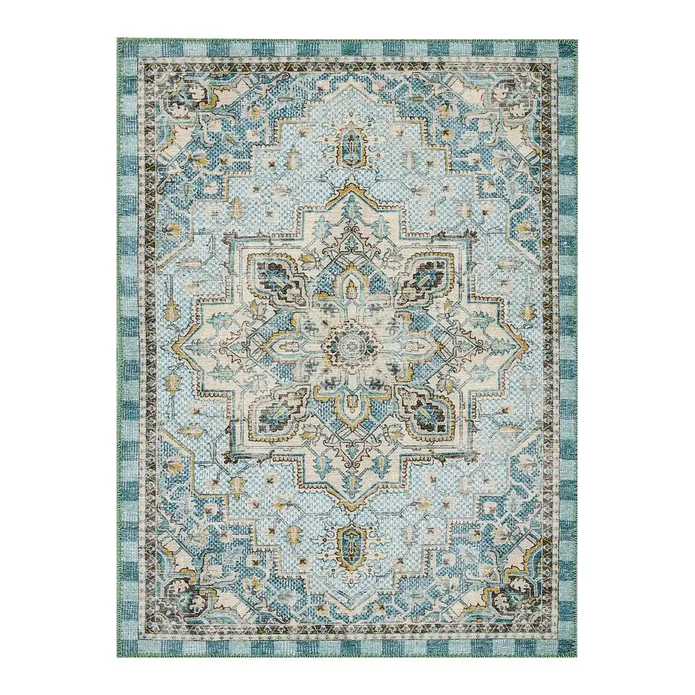 Heriz Checked Mocha 8' x 10' Washable Rug