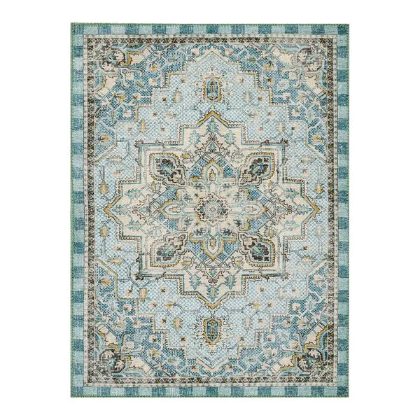Heriz Checked Mocha 8' x 10' Washable Rug