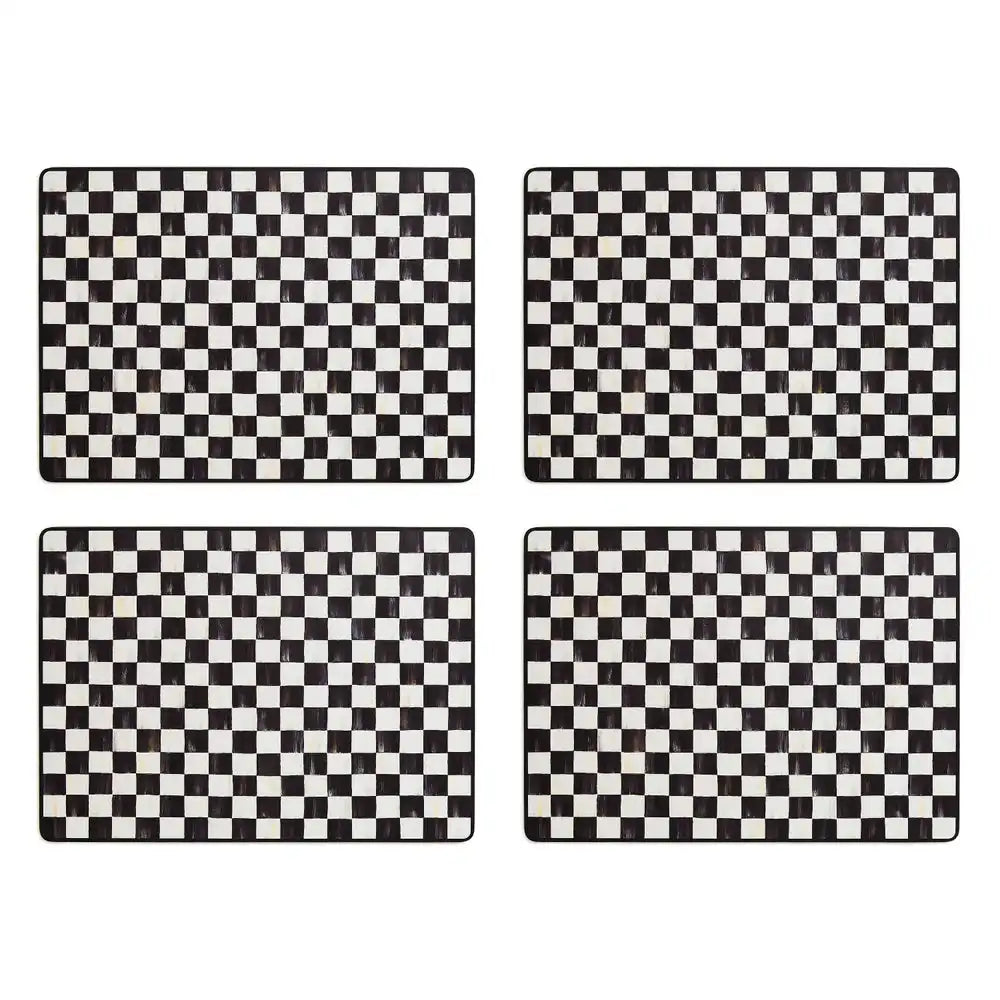 Mocha Check Cork Back Placemats, Set of 4