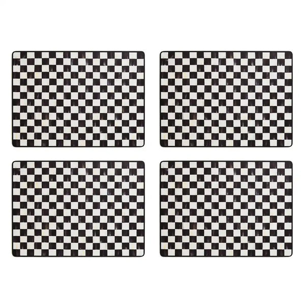 Mocha Check Cork Back Placemats, Set of 4