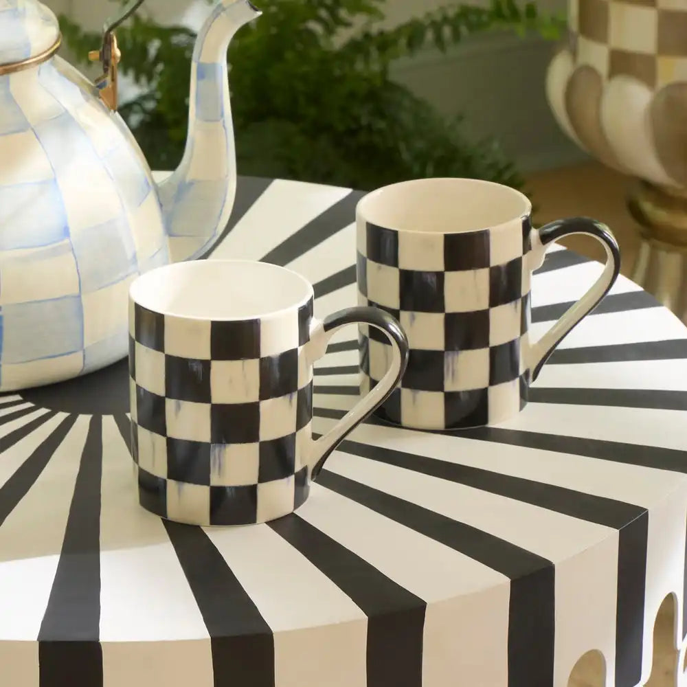 Sky Check Porcelain Mug