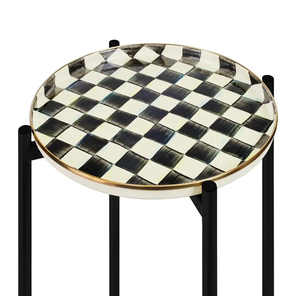 Courtly Check Enamel 2-Tier Cocktail Table