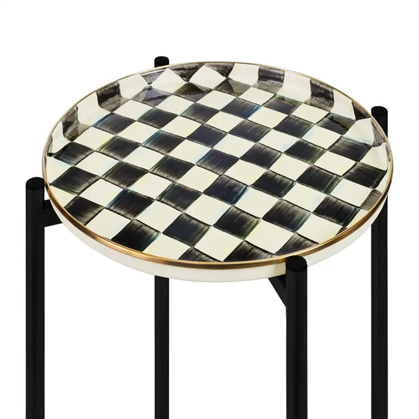 Courtly Check Enamel 2-Tier Cocktail Table