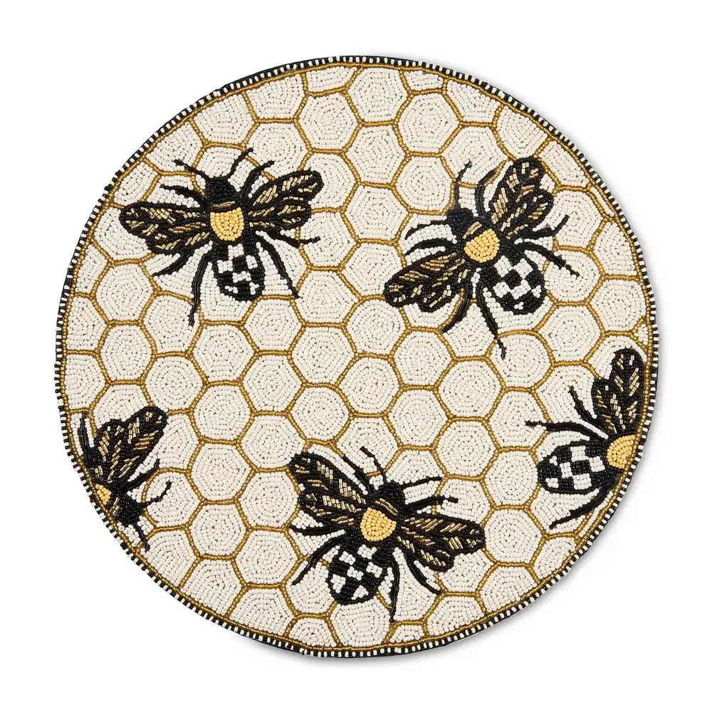 Gold Bee Beaded Placemat Main image