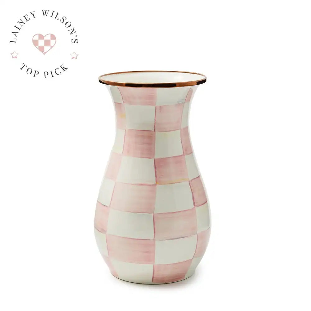 Mocha Check Tall Vase