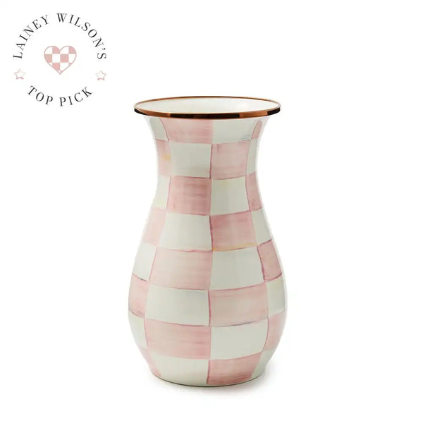 Mocha Check Tall Vase