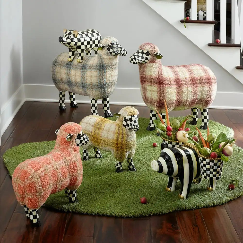 Courtly Check Pig Figurine