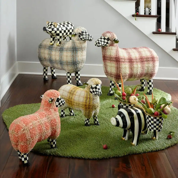 Courtly Check Pig Figurine