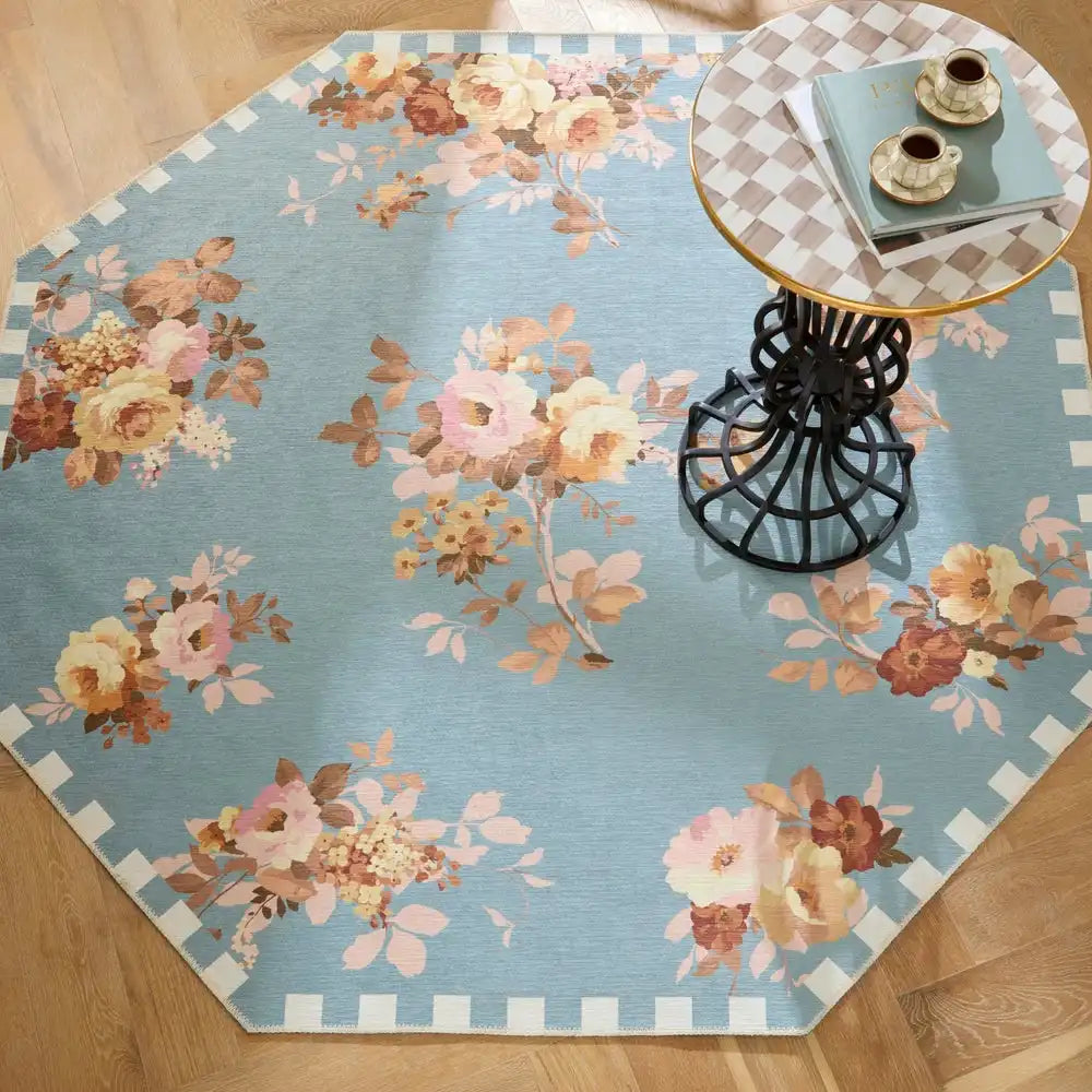Slate Wild Rose 2' x 3' Washable Rug