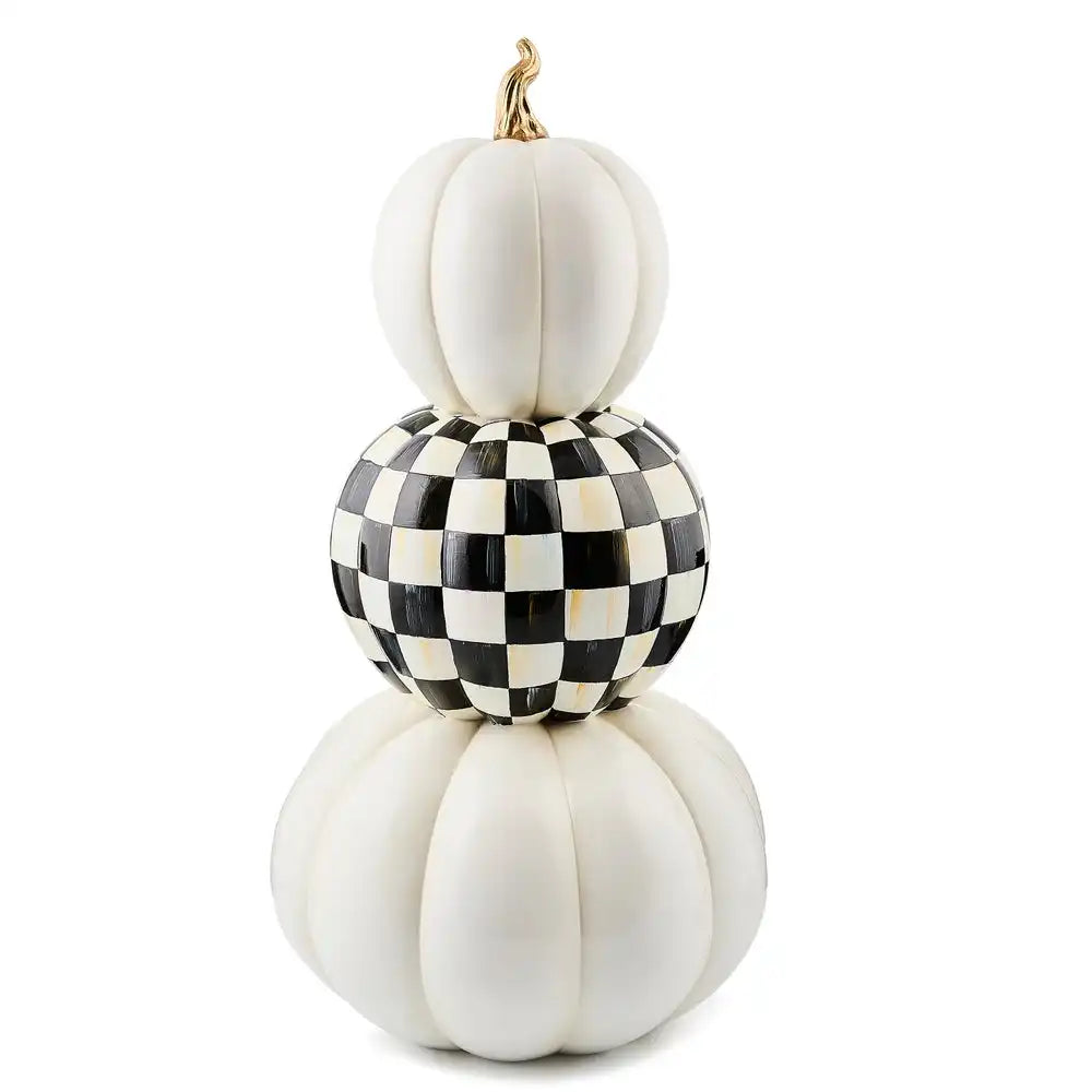 Courtly Check Stacked Illuminated Pumpkins Secondary image
