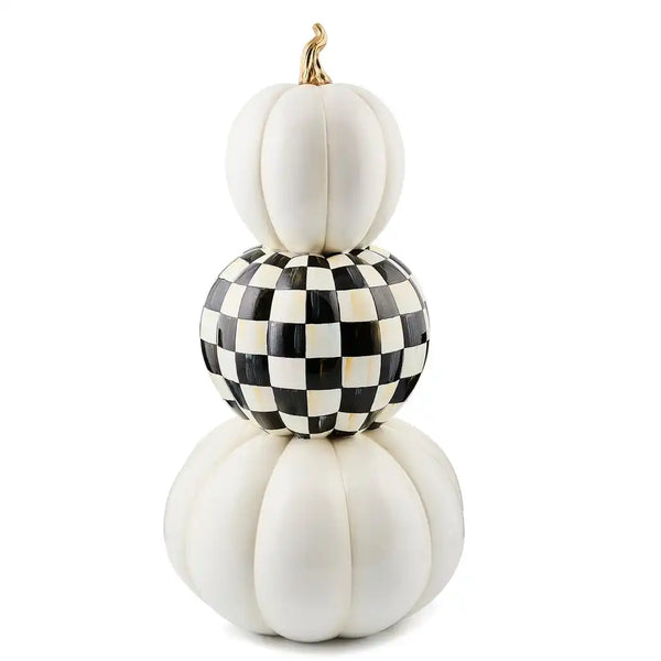 Courtly Check Stacked Illuminated Pumpkins