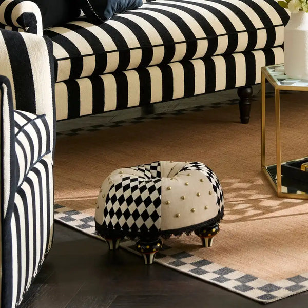 Diamond and Dot Footstool