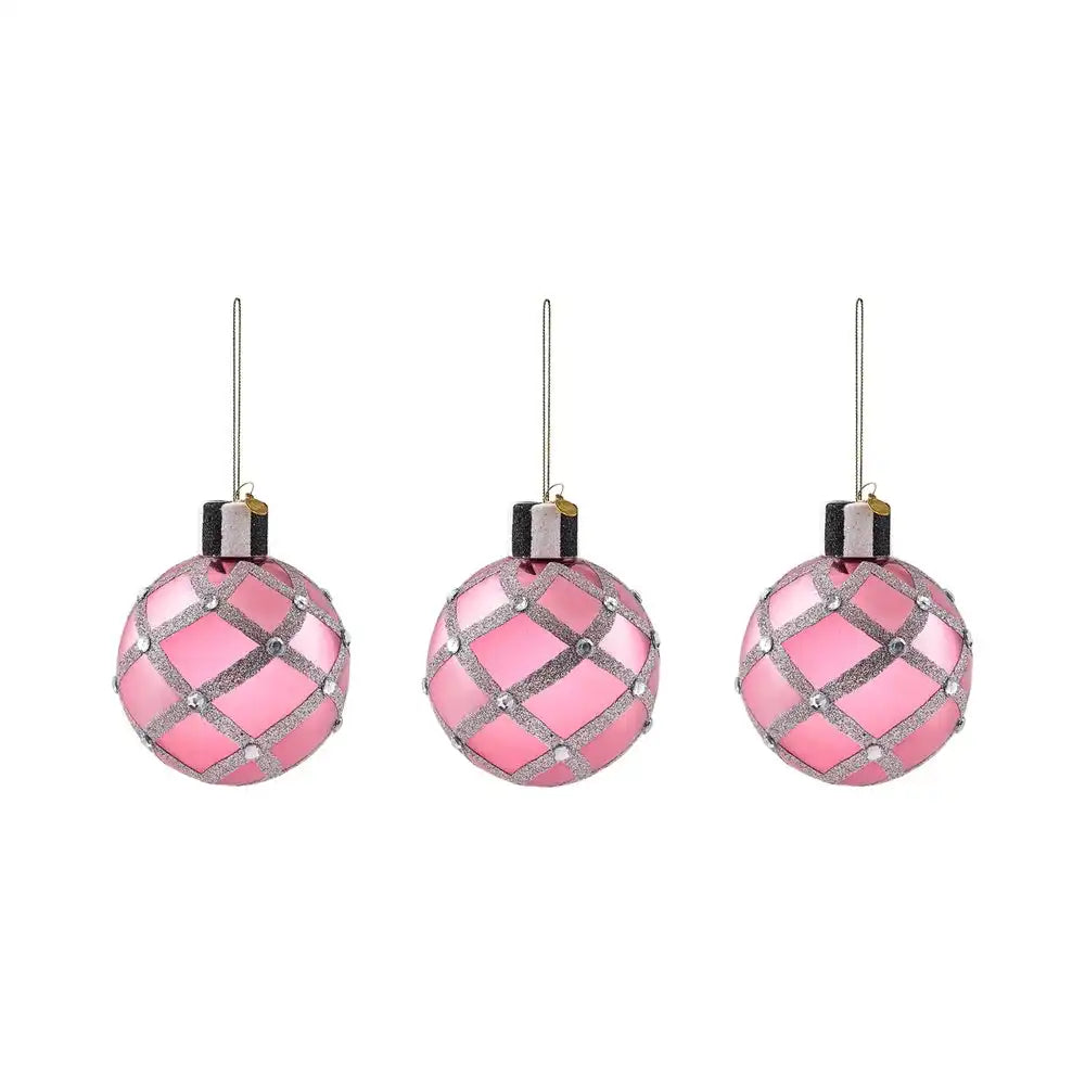 Ruby Red Glass Ball Ornaments, Set of 6