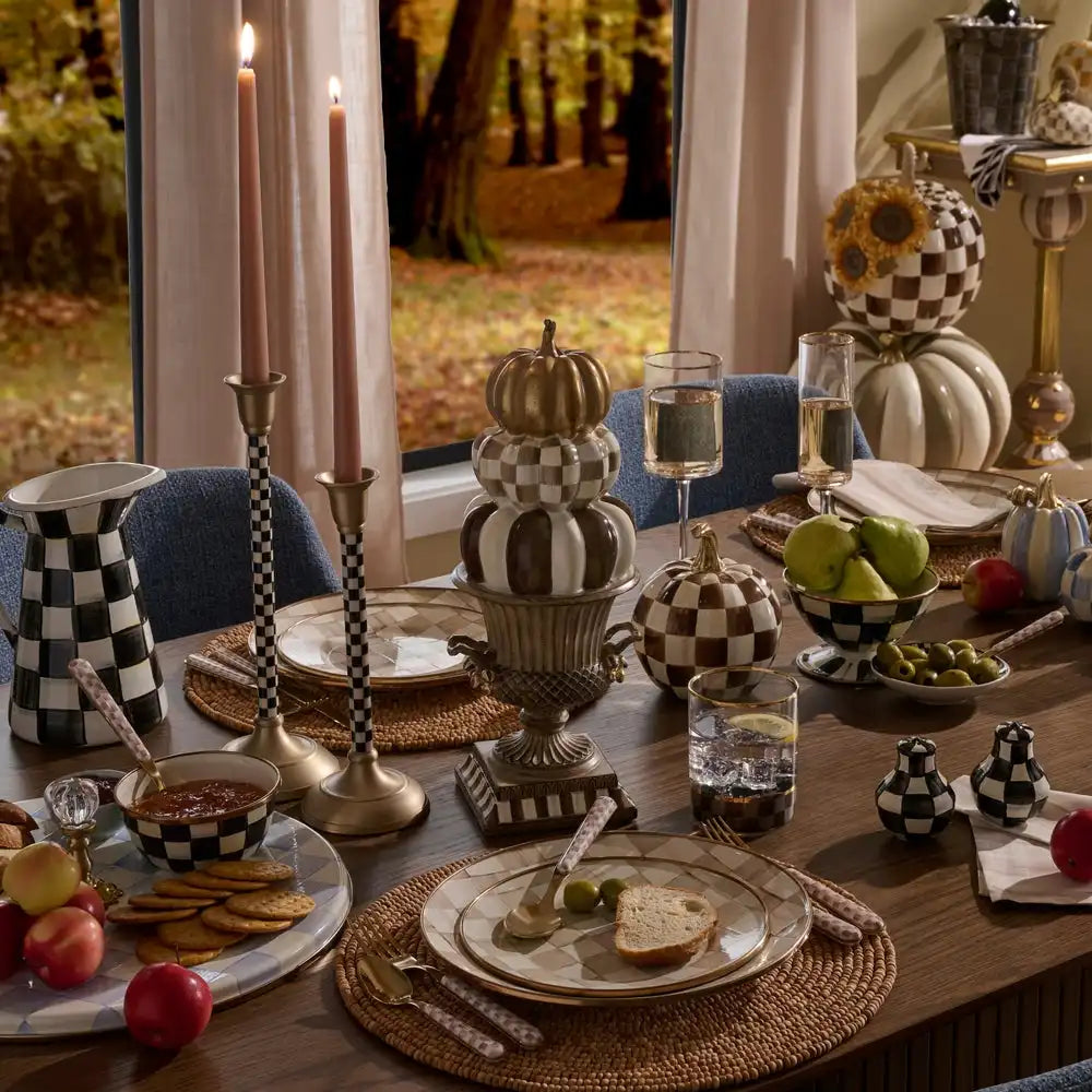 Tabletop Stacked Pumpkins in Urn