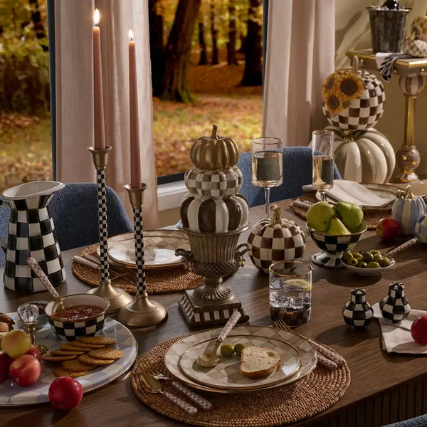 Tabletop Stacked Pumpkins in Urn