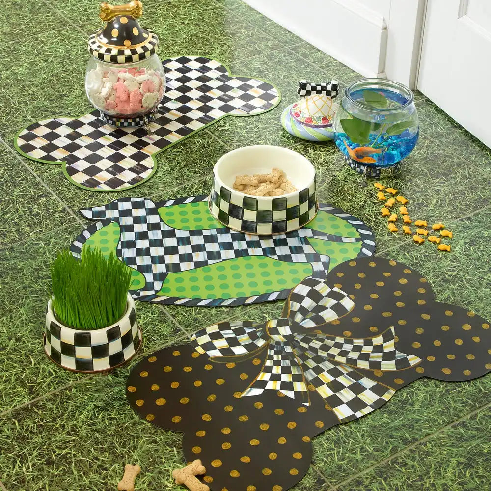 Sky Check Small Pet Dish
