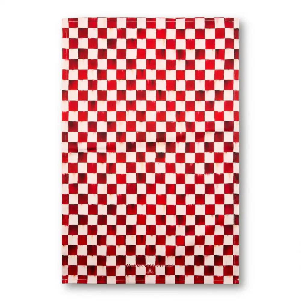 Cherry Check Printed Dish Towel