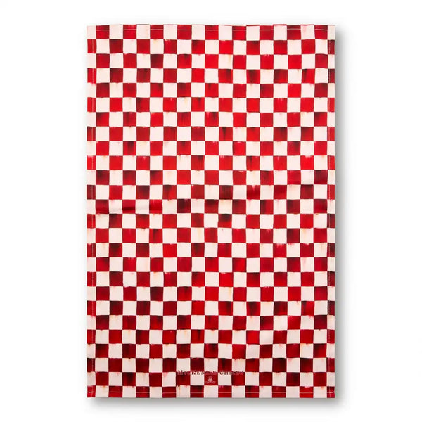 Cherry Check Printed Dish Towel