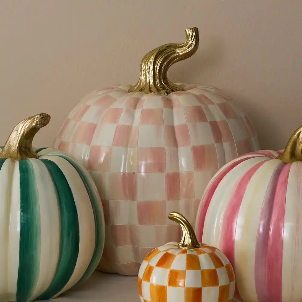 Mocha Check Mini Pumpkin