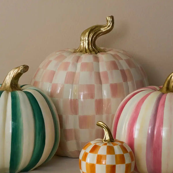 Mocha Check Mini Pumpkin