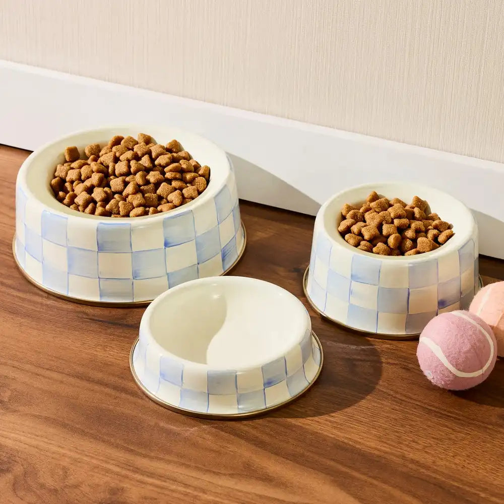 Sky Check Small Pet Dish