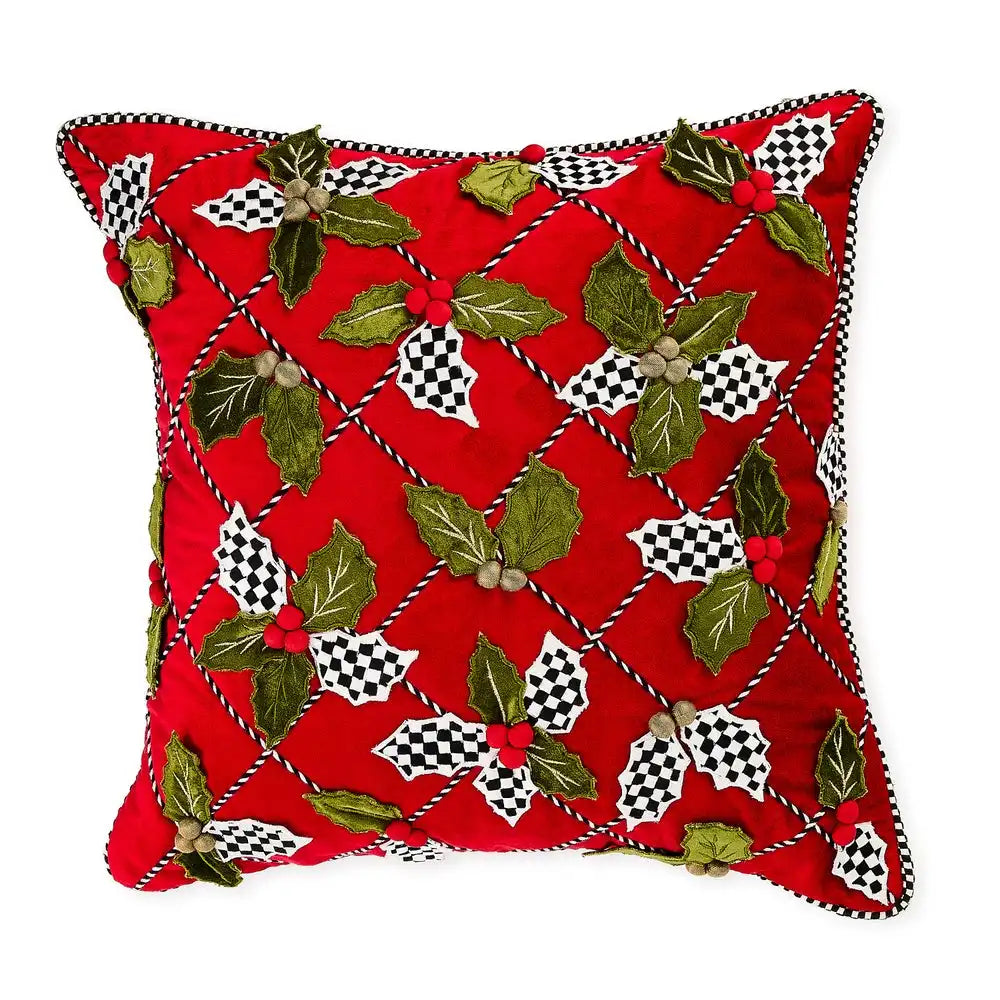 Holly Lattice Throw Pillow Main image