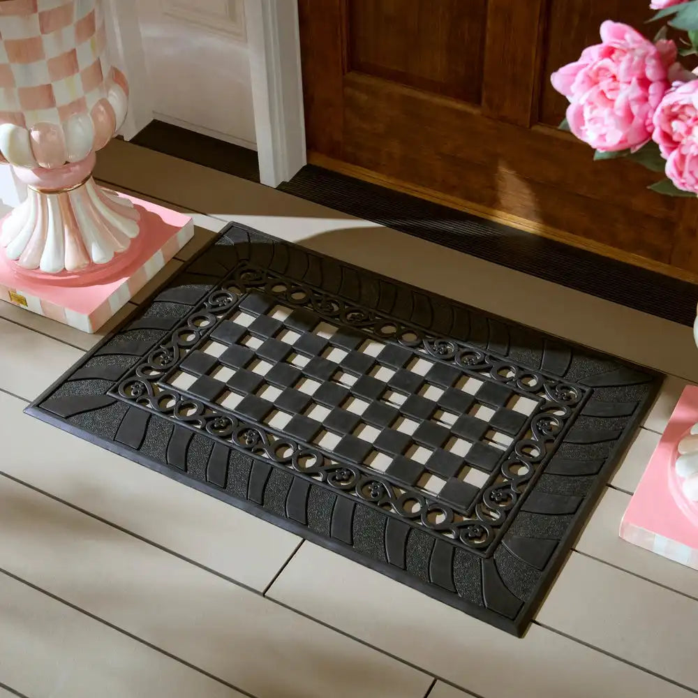 Classic Check Rubber Double Door Entrance Mat