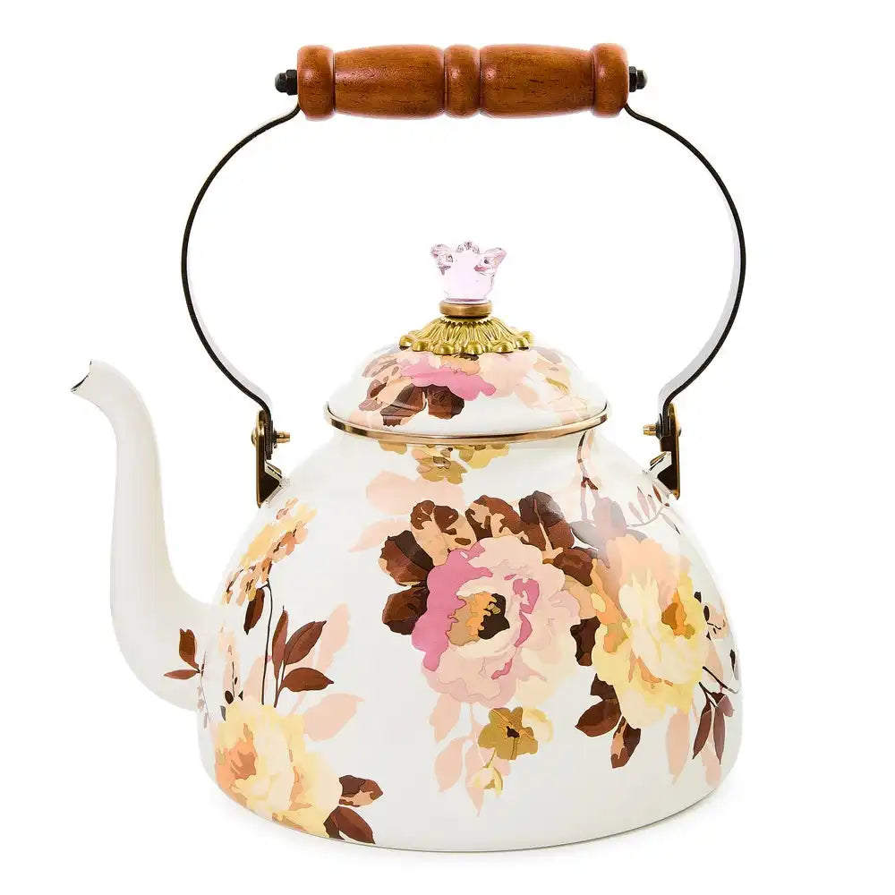 Rosy English Garden 2 Quart Tea Kettle