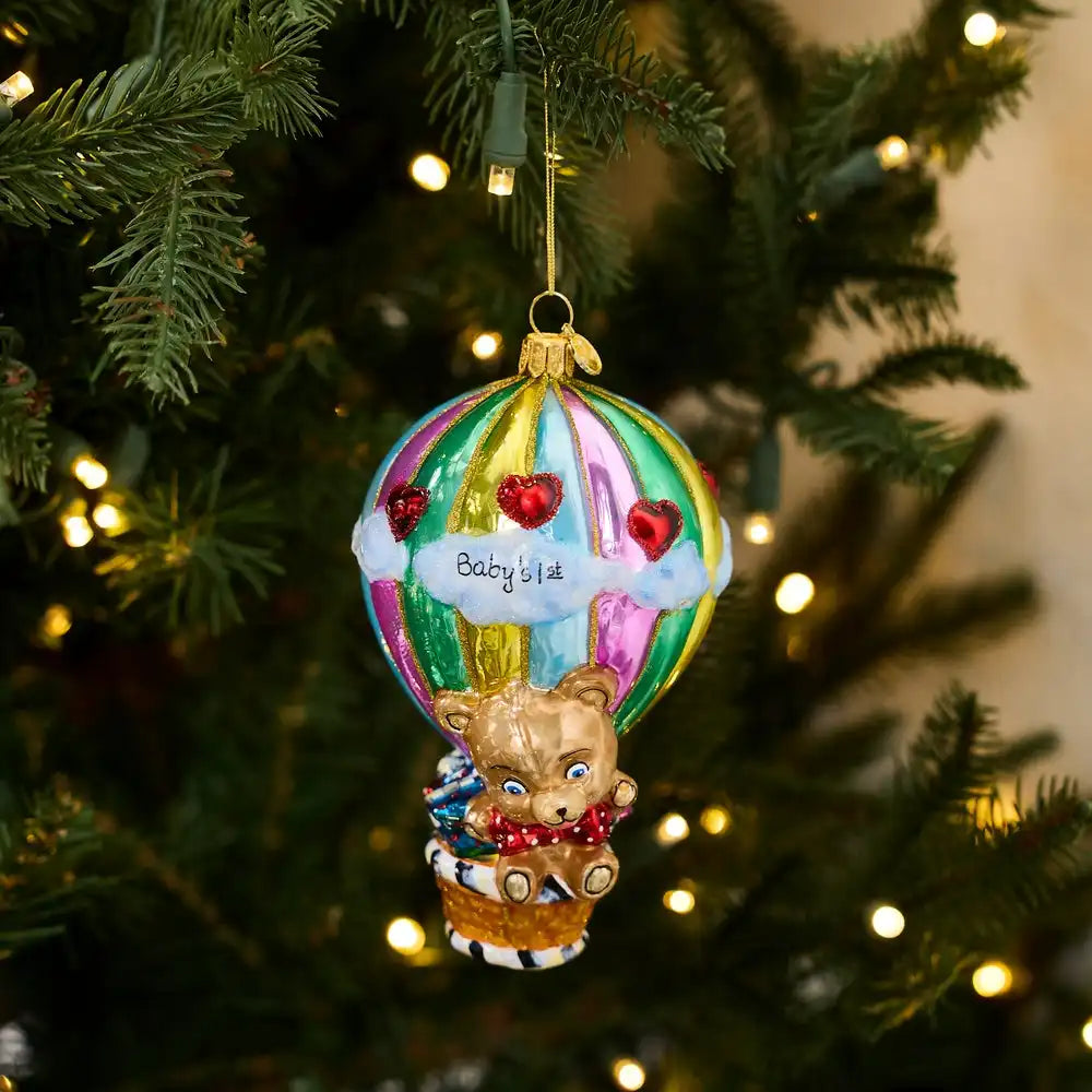 Baby's 1st Balloon Ride Glass Ornament Secondary image