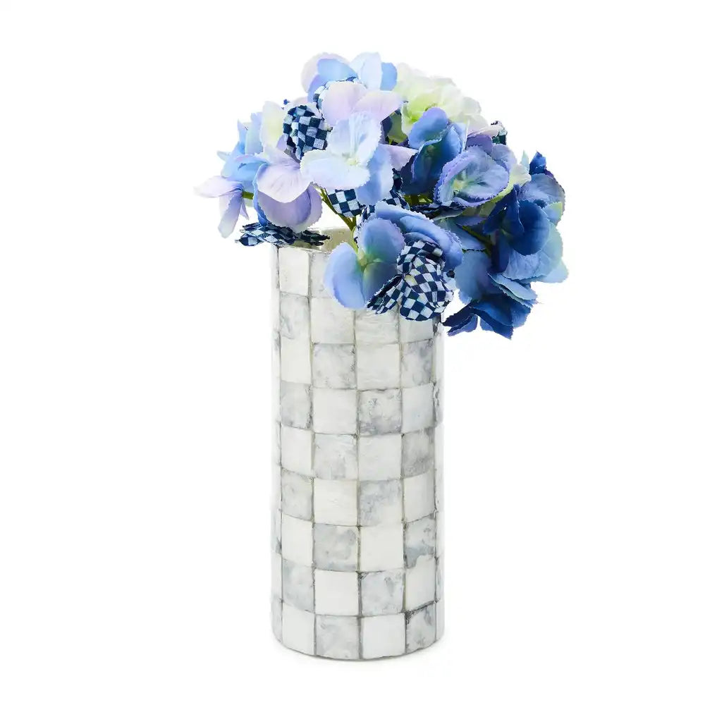 Sky Check Capiz Small Vase