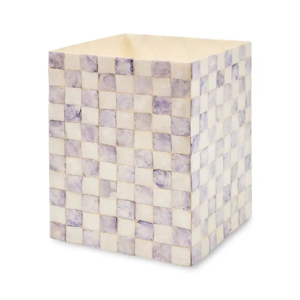 Violet Check Capiz Waste Bin Main image