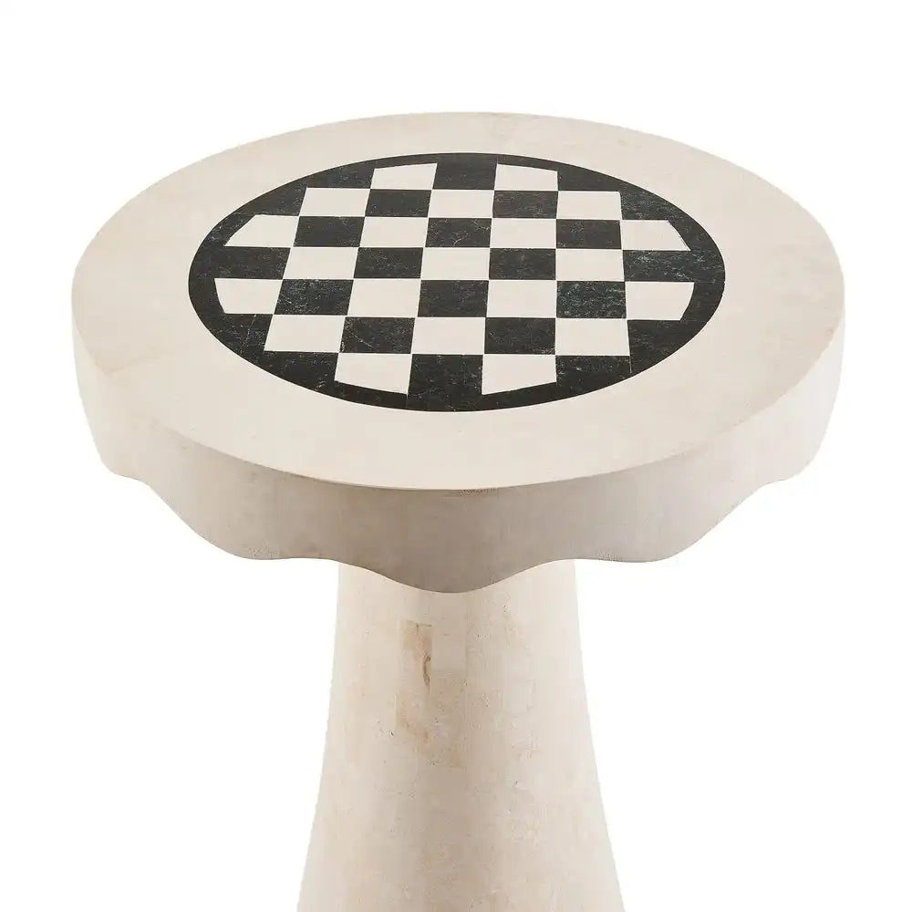 Courtly Check Scalloped Accent Table
