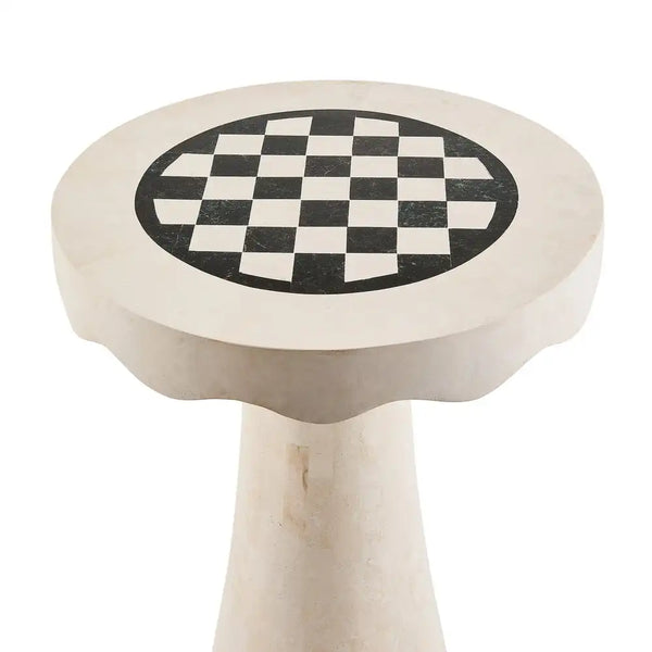 Courtly Check Scalloped Accent Table