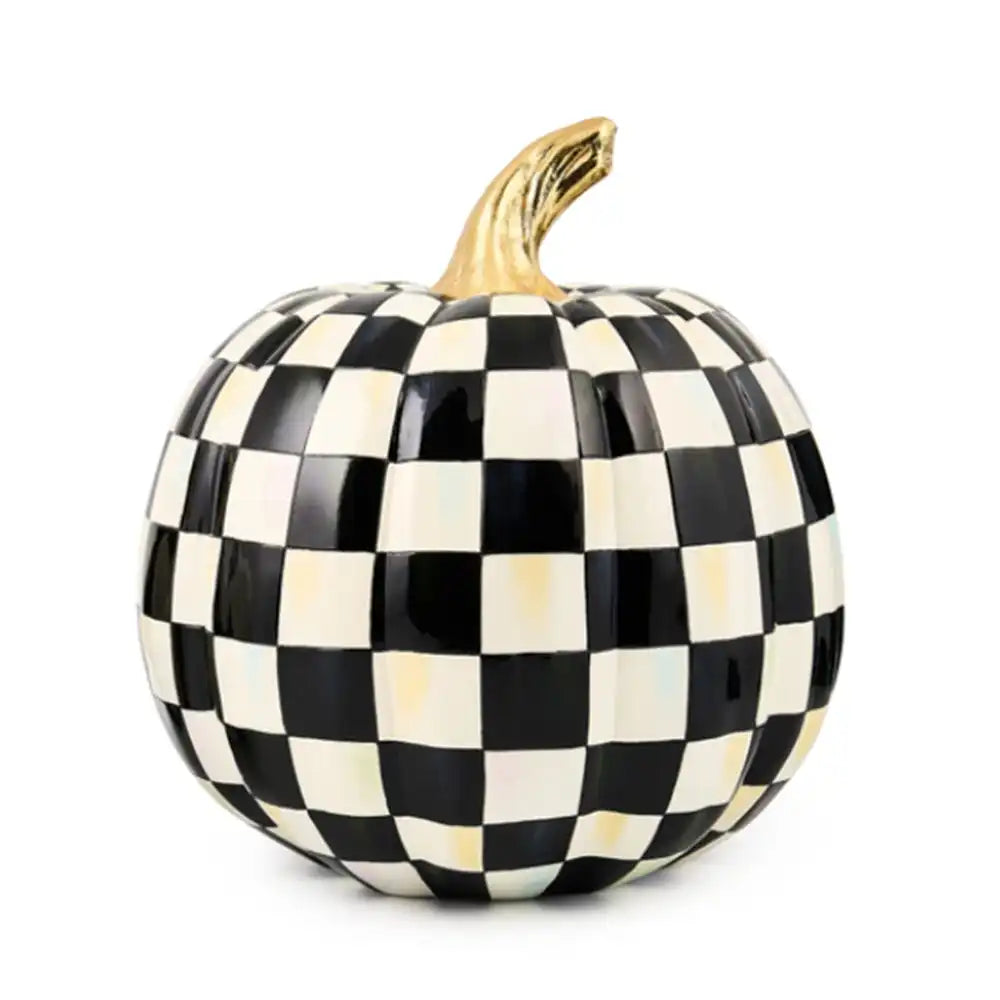 Mocha Check Mini Pumpkin