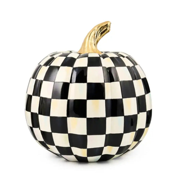Mocha Check Mini Pumpkin