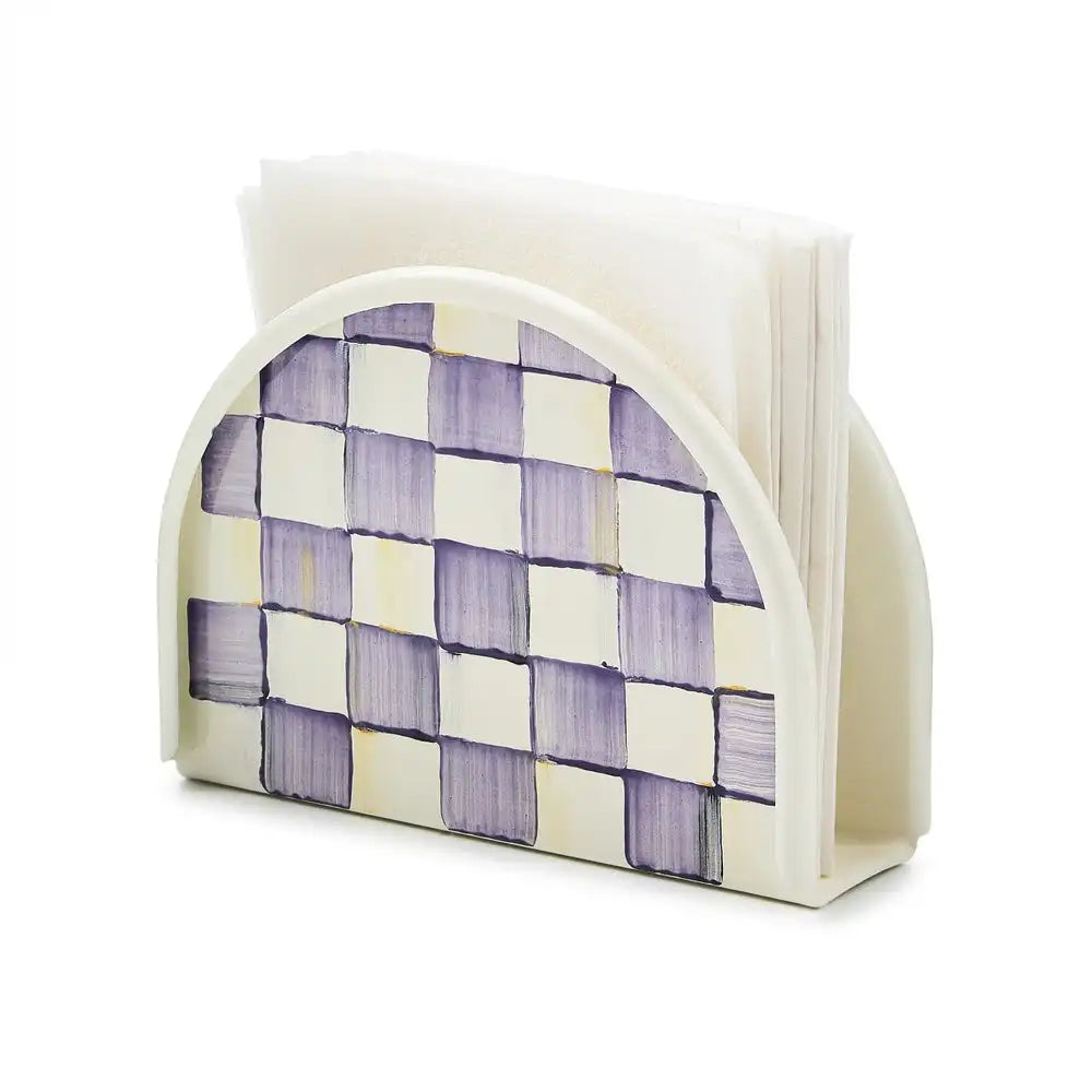 Mocha Check Napkin Holder