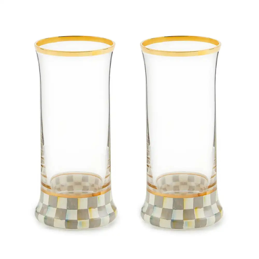 Sterling Check Highball Glass, Set of 2 Main image